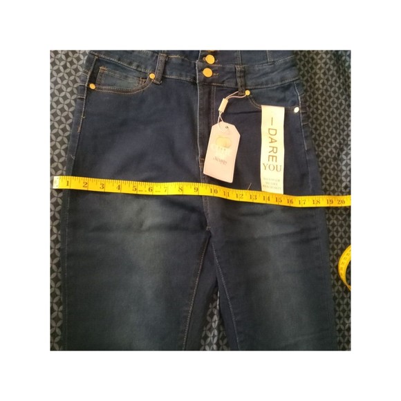 CUTIE PIE JEANS COLOR DARK DENIM , STRETCH  SIZE (13) Flared - Picture 4 of 6